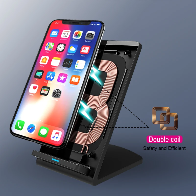 Moweek Qi Беспроводное зарядное устройство для iPhone XS Max XR X 8 Быстрый Держатель