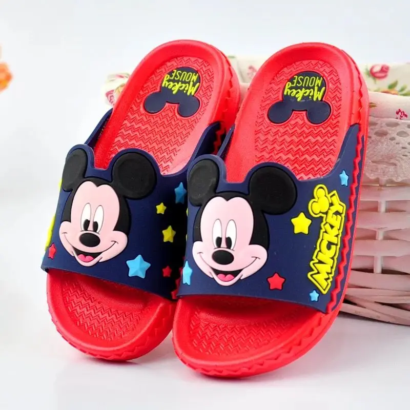 Обувь disney; шлепанцы; Новинка года; детские тапочки с Микки Маусом; домашние тапочки для мальчиков и девочек с мягкой нескользящей подошвой; детские сандалии - Цвет: Mickey Red