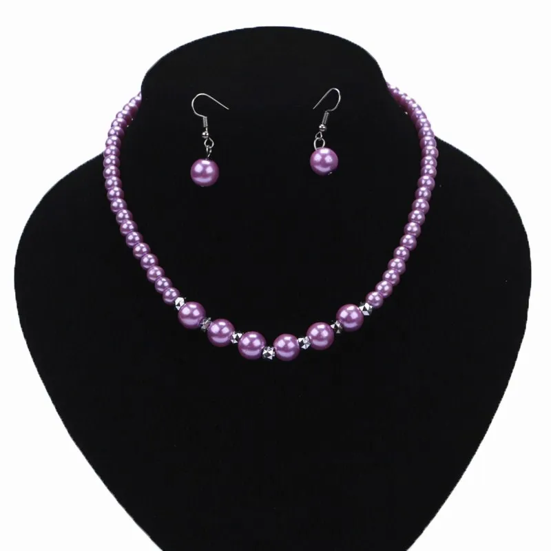 Модное ожерелье с имитацией жемчуга комплект украшений