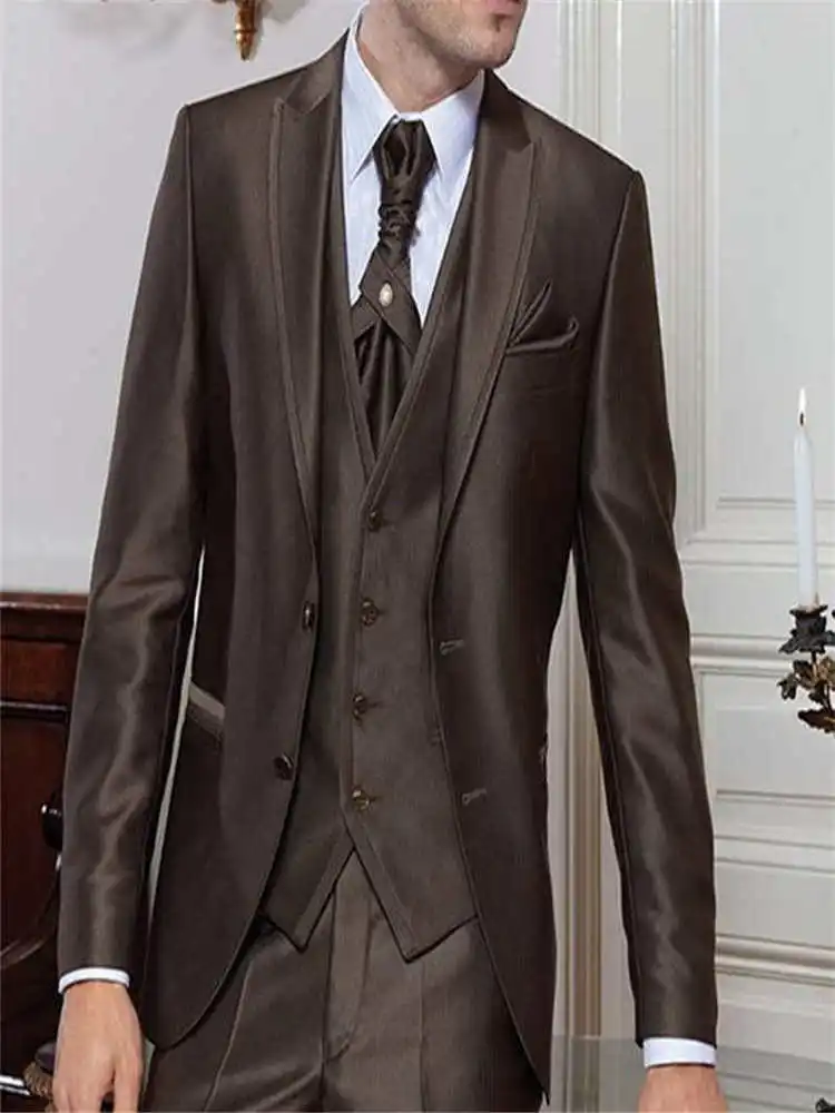 Picture Style11 Дизайн Slim Fit синий Жених костюмы с остроконечным лацканом лучшие мужские свадебные платья Одежда для выпускного вечера(куртка+ брюки+ жилет - Цвет: Picture Style11