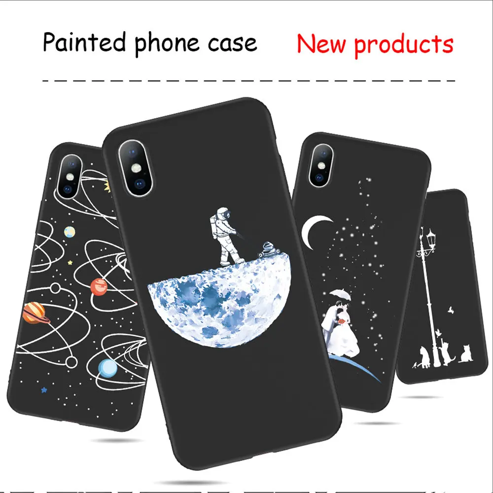 Силиконовый чехол Lovebay для iPhone 6, 6 s, 7, 8 Plus, X, XR, XS, Max, 5S, SE, мягкий чехол для телефона, луна, звезды, планета, задняя крышка, чехол для iPhone X