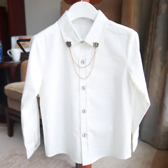 ActhInK новинка официальные свадебные рубашки с ожерельем для мальчиков модные