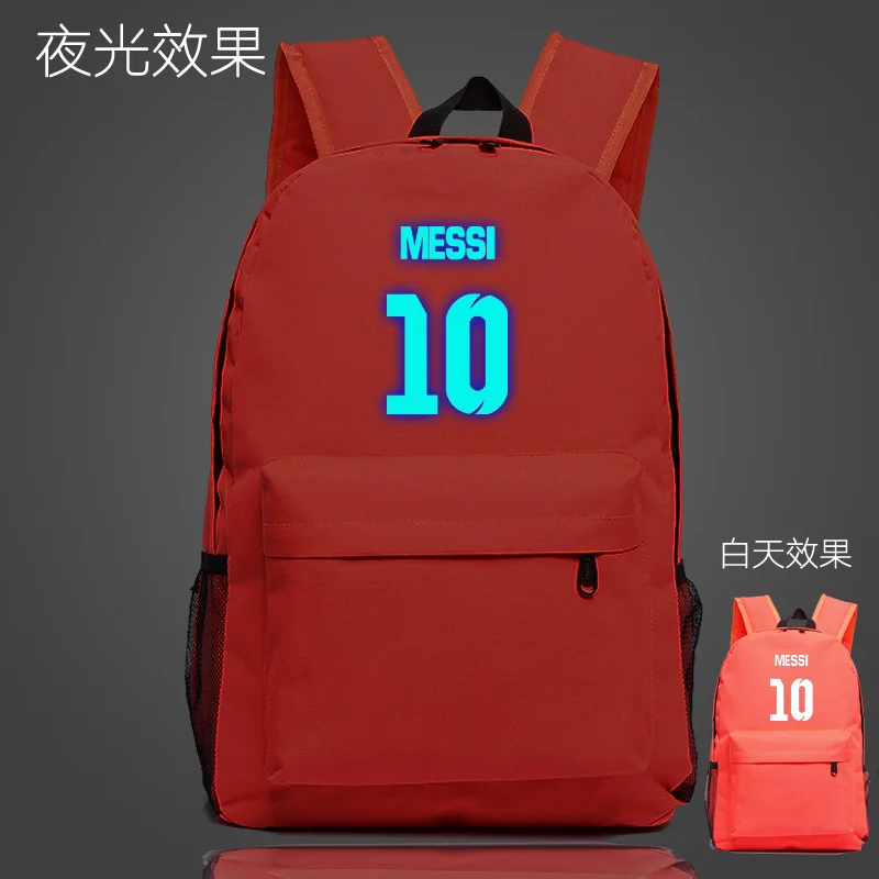 2016 Творческий Messi 10 # рюкзаки ночь яркие сумки Барселона школьная machila подростков
