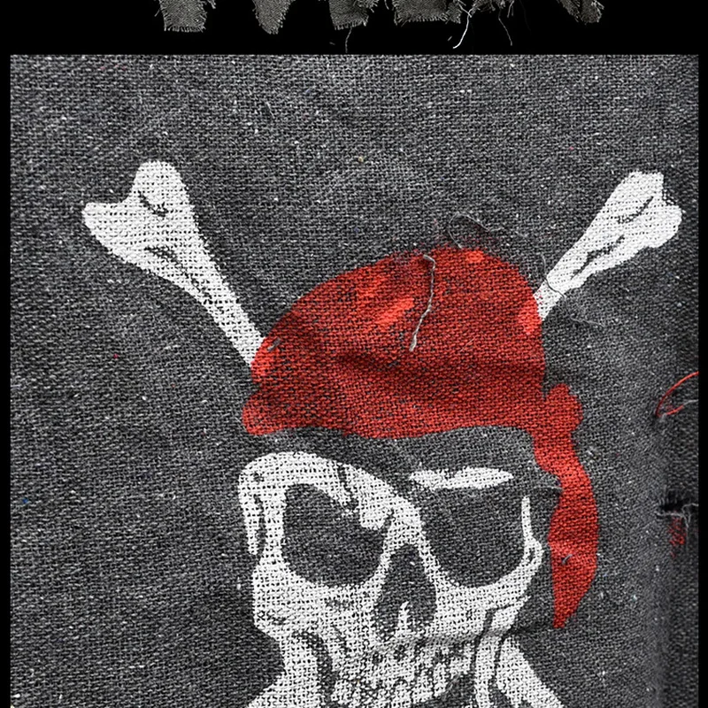 Jolly Roger потрепанный хлопок жуткий пиратский флаг украшение пиратские вечерние