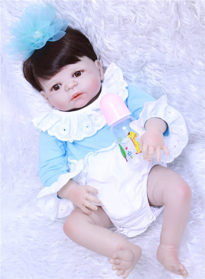 

Bebe 55cm Full Body Silicone Reborn Baby Doll Toy Baby-Reborn Babies princess girl Dolls fake baby dolls bonecas