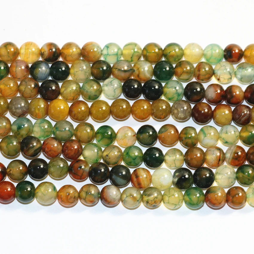

8mm multicolor round natural popcorn stripe agat semi-precious stone onyx loose beads carnelian stone jewelry making 15inch A32