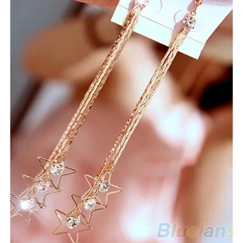 Женские 3-слойные серьги-капельки со стразами длинные серьги с кисточками 1P7J |