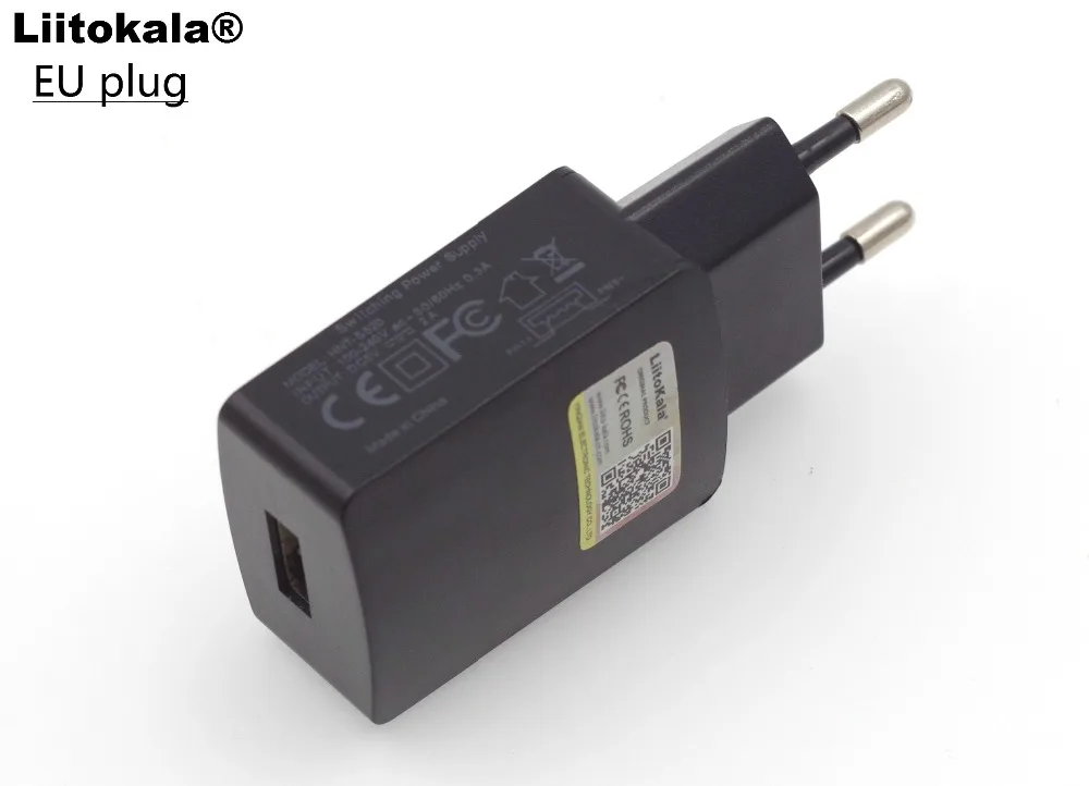 Портативное зарядное устройство Liitokala 1A 2A USB с европейской вилкой Lii100 Lii202 Lii402