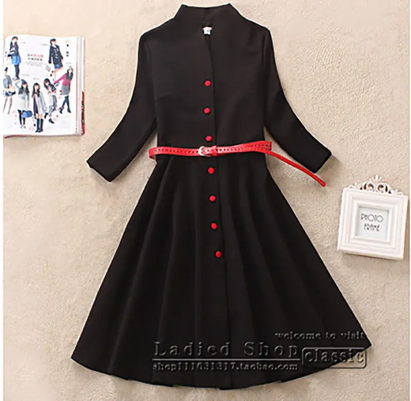 Европейские и американские женщины весенней и осенней моды небольшие ароматные ветры тонкой тонкой длинной секции платья.