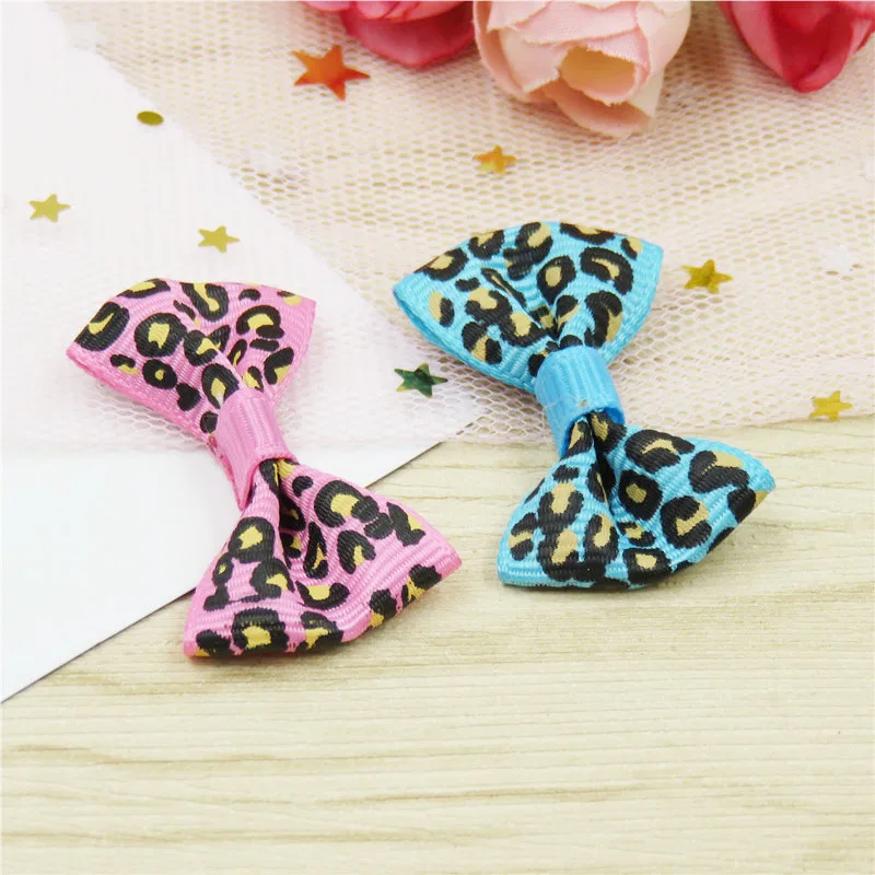 2 шт./лот заколка для волос с леопардовым принтом и маленькими бантами девочек