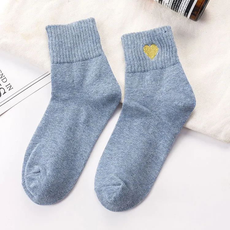 heartblue Харадзюку, модные художественные носки с мультипликационным персонажем бульдогом, женские хипстерские Носки с рисунком собаки, забавные хлопковые короткие женские носки - Цвет: heartblue