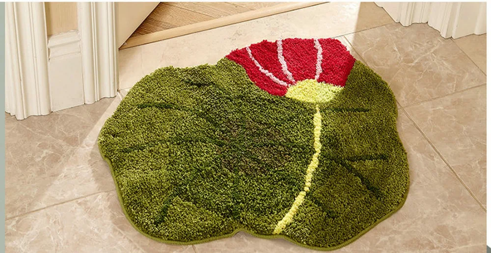 NiceRug бесплатная доставка милая зеленая микрофибра нескользящий коврик для