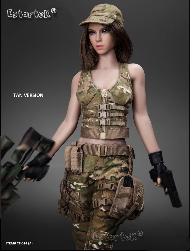 Игрушки для кошек CT014 1/6 военный женский солдатский камуфляж Набор для 12 дюймов Phicen Jiaoudoll Фигурка DIY