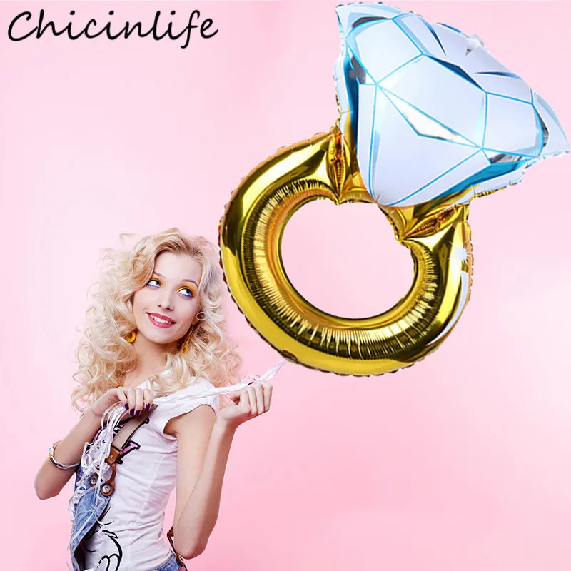 Chicinlife 1Pcs Diamond Ring Foil Balloon Bachelorette Hen Party Bridal Shower Birthday Engagement Wedding Valentine's Supplies | Дом и