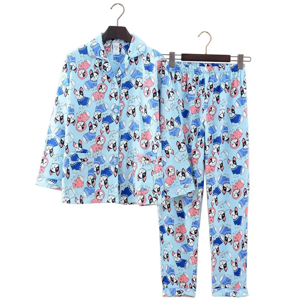 Женская модная одежда для сна с отложным воротником и длинным рукавом Сезон Зима