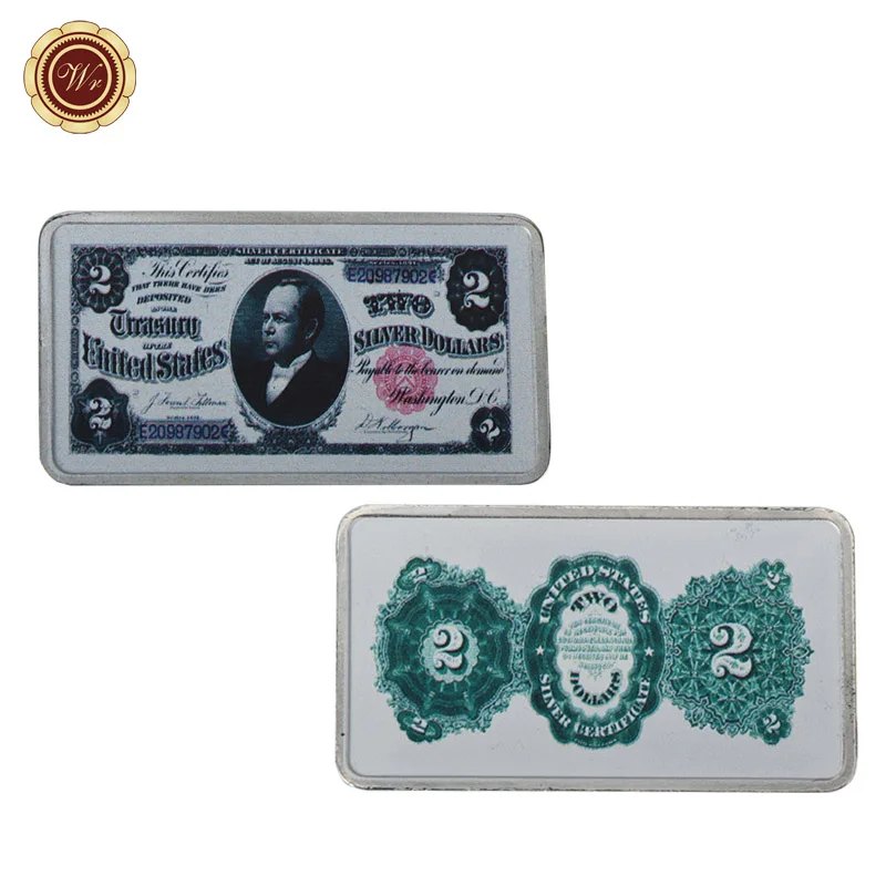 WR 8 шт серебро Bullion банкнота США год 1891 копия доллар бар монеты металлические