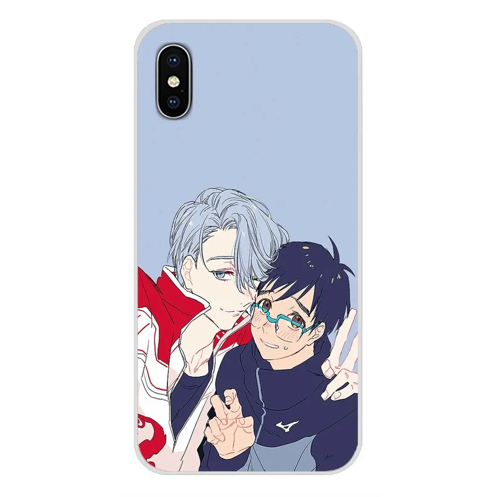 С принтами персонажей из мультфильмов и Юри на льду Юрий прозрачный чехол