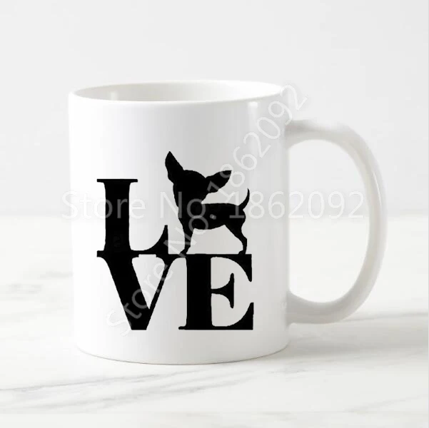 Симпатичные Чихуахуа кружка собака прохладный черный Love кружки чашки новинка