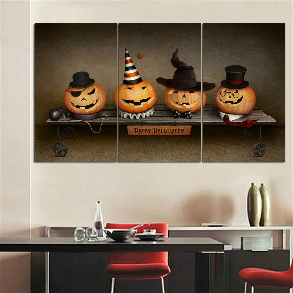 

Новый современный холст картина HD мультфильм плакат куадро Холст Искусство Тыква домашний декор картины маслом для гостиной без рамки 3 пан...