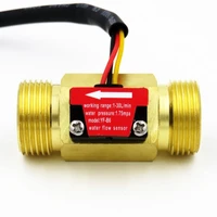 10pcs g34 male thread brass hall effect water flow sensor flowmeter 1 30lmin 60mm long