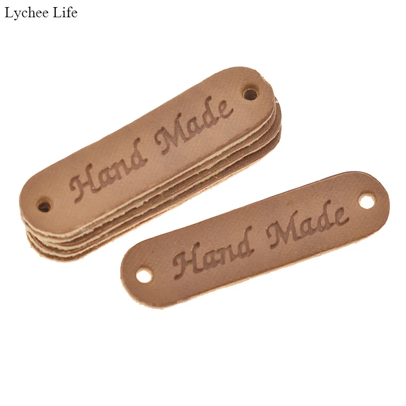 Lychee Life 50 ⑤ упак. бирки ручной работы из тисненой искусственной кожи для