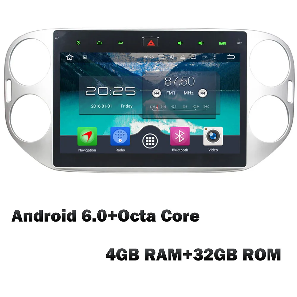 Android 6 x 4GB RAM KLYDE 10," ips 4G Восьмиядерный Android 8 4 Гб ОЗУ 32 Гб ПЗУ автомобильный dvd-плеер Стерео gps навигация для Volkswagen VW Tiguan 2011 - Цвет: Android 6 x 4GB RAM