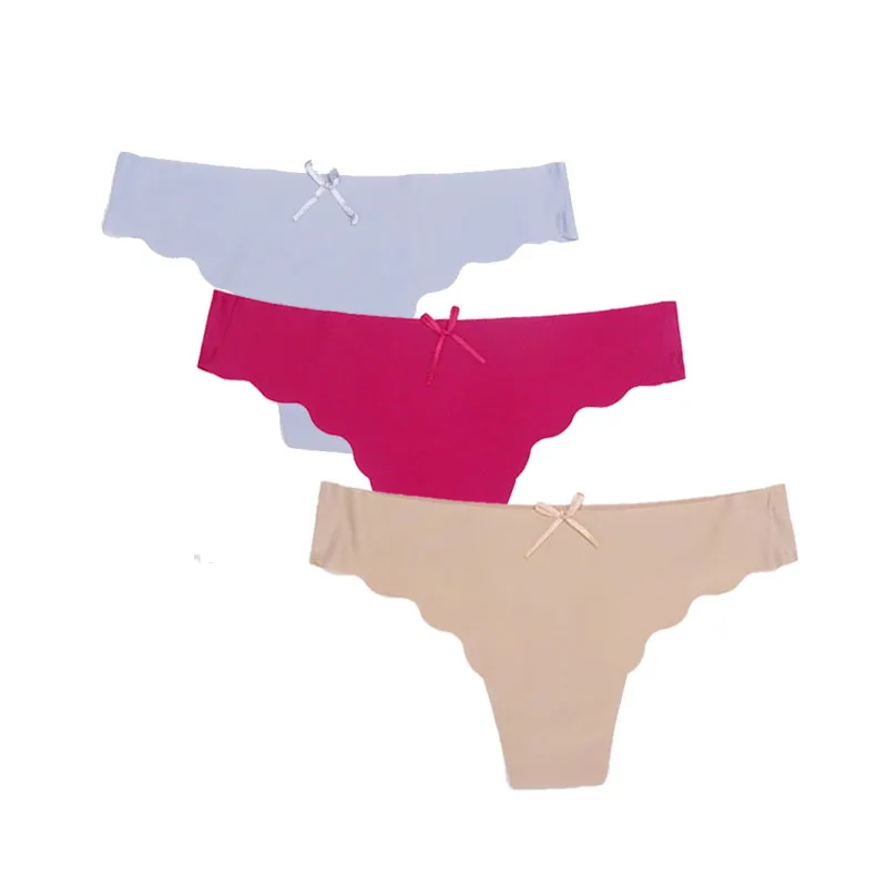 gray.khaki.red Moonflme 3 шт./лот Новое поступление бесшовное нижнее белье женские стринги 87331 - Цвет: gray.khaki.red