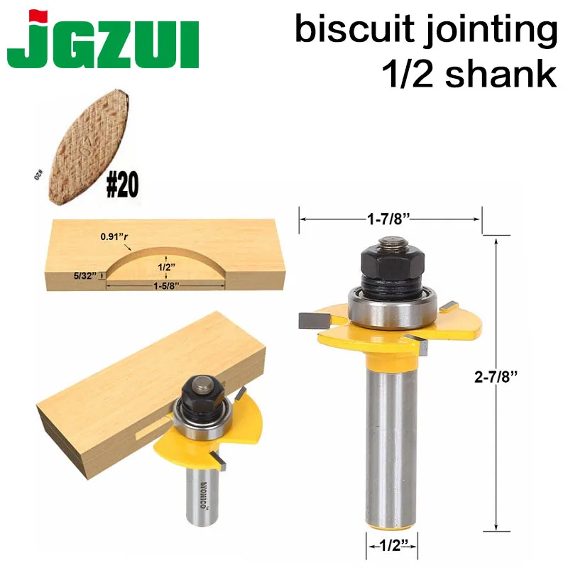 

1 pc 1/2" Shank Biscuit #20 Slotting 5/32"x1/2" Joint Assembly Router Bit Wood Cutting Tool woodworking router bits-