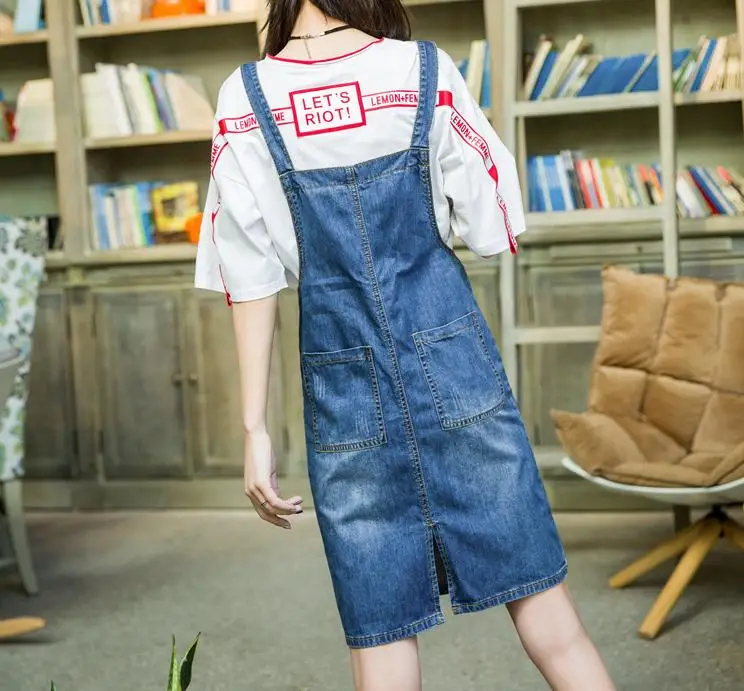 

Cowboy strap dress Women's 2018 new thin loose dress