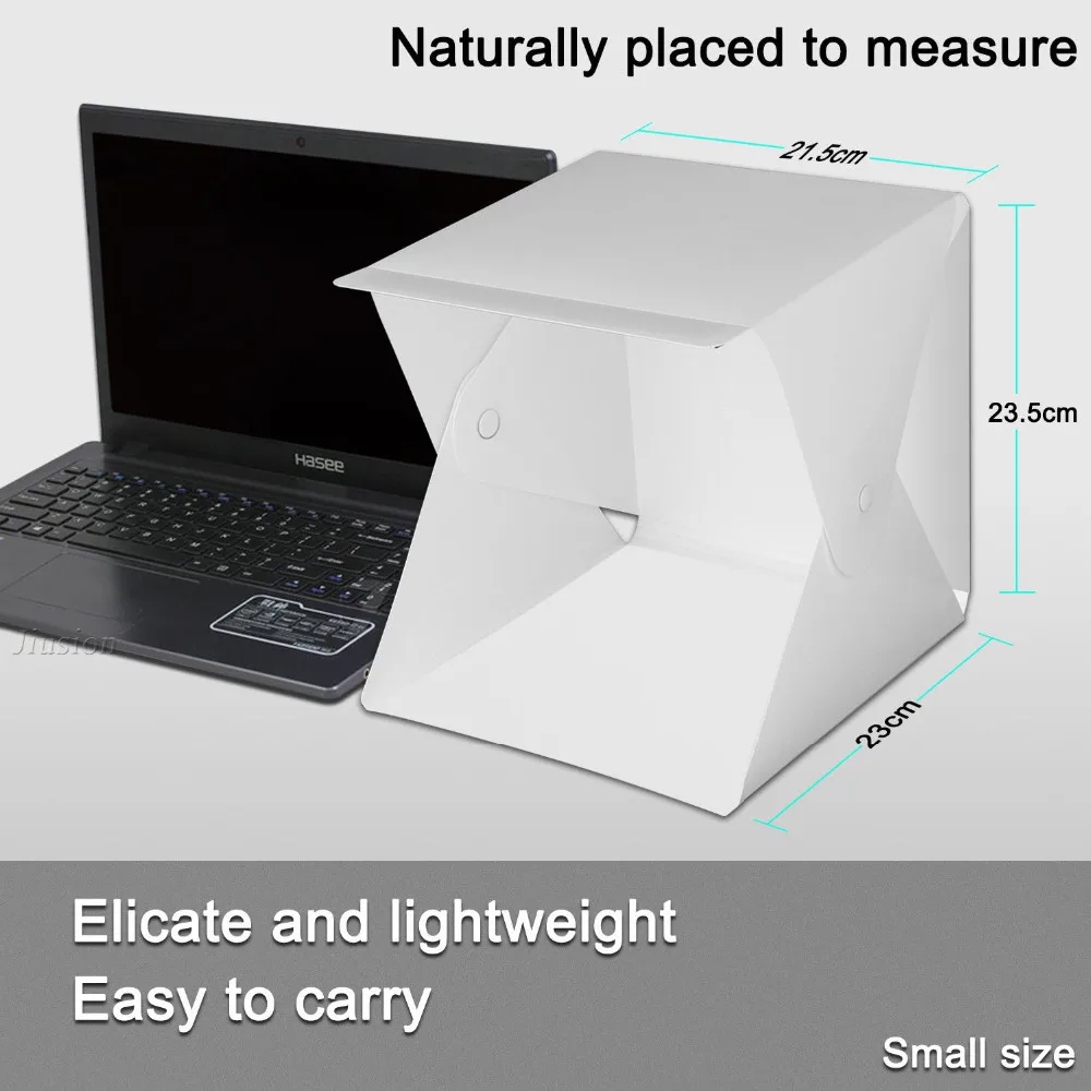 Mini Folding Photo Studio Box with White Black Background Built-in LED Panel Lightbox Softbox Light Room Tent for DSLR Camera |