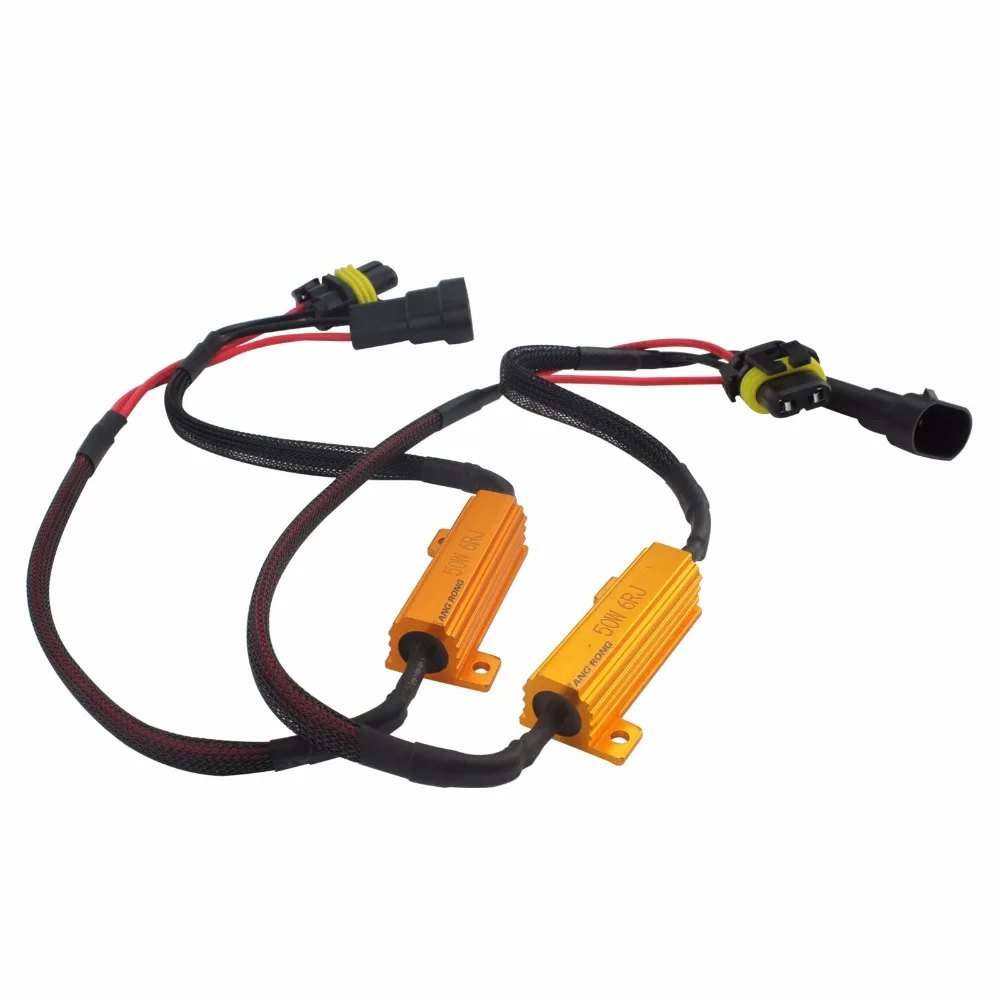 ANGRONG 2x HB4 9006 светодиодные фары DRL Противотуманные датчики нагрузки жгут проводов