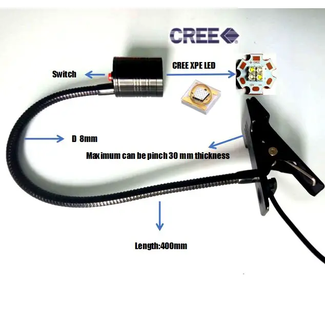 Светодиодный светильник CREE XPE spectrum для выращивания аквариума, Зажимная лампа, Точечный светильник E27, Зажимная лампа для морских коралловых рифов, SPS LPS