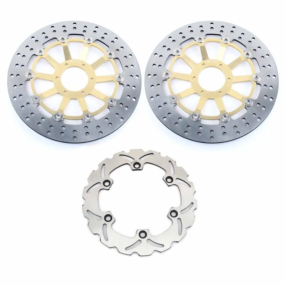 Round Gold Set BIKINGBOY полный комплект спереди и сзади тормозные диски роторы для Honda XL 1000 В варадеро 2003-2012 V3 V4 V5 V6 V7 - Цвет: Round Gold Set