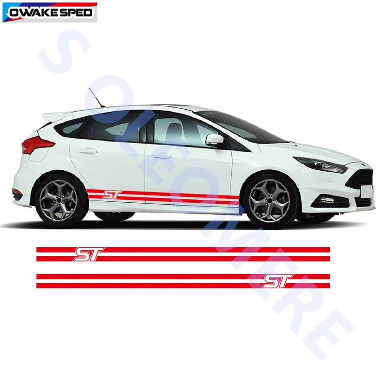 Автомобильные наклейки s для Ford Focus ST Sport Styling Боковая дверь юбка полоса тела