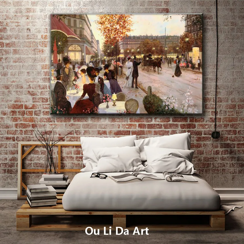 classical court figures city streets night scenery oil painting canvas printing printed on wall art decoration picture | Дом и сад