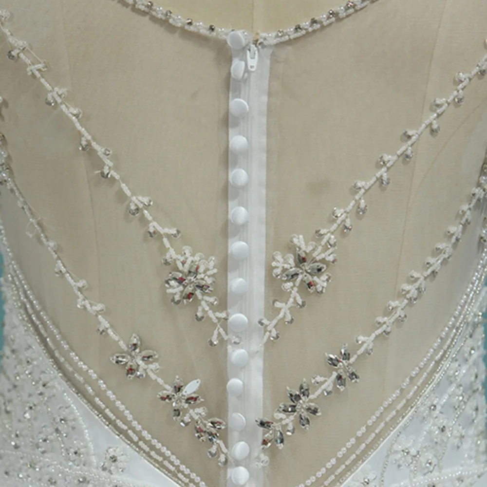 

ANTI luxury Ball Gown Wedding Dresses Sleeveless Designer Styles Beaded Pearls&Crystals Robe De Mariage Bridal Gown Plus Size