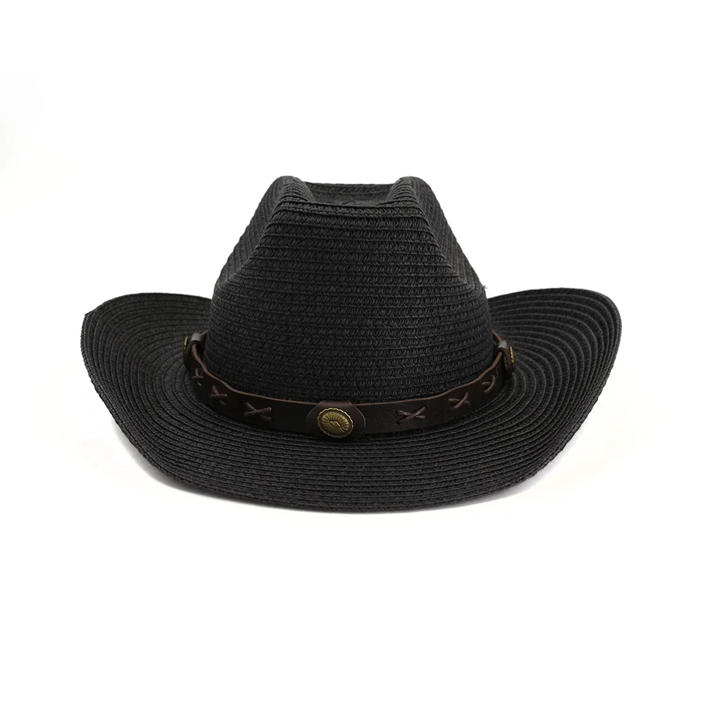 BUTTERMERE Hat Cowboy Mens Panama Hat Summer Beach Straw Hat Black Women Casual Hat New Arrival Cowboy Cap
