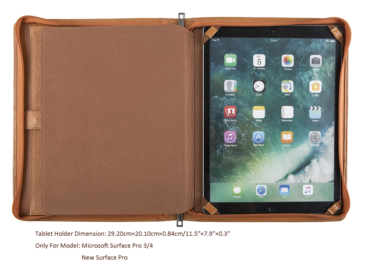 Handmade Genuine Leather Portfolio A4 Folder Document Organizer, Personalise Business Travel Padfolio Portfolio Case- Brown