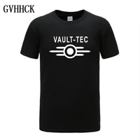 tops summer new vault tec logo gaming video game fallout 2 3 4 tees tops t shirts men classic casual cotton apparel homme tee