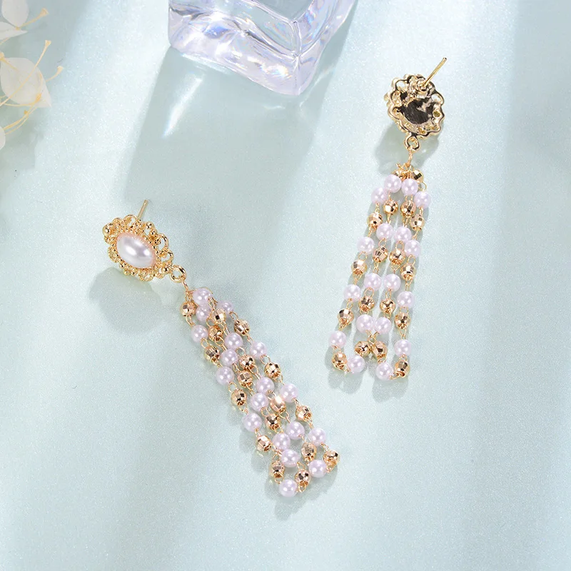 Shineland уникальный дизайн искусственный жемчуг кисточка Висячие серьги Свадебные