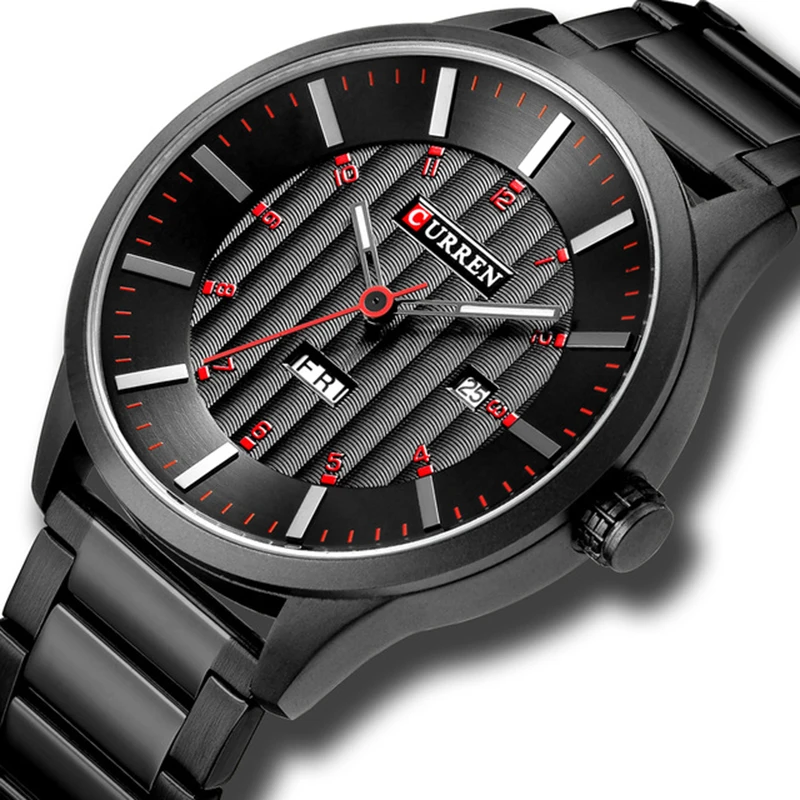 CURREN 8316 мужские модные брендовые часы со стальным ремнем и календарем