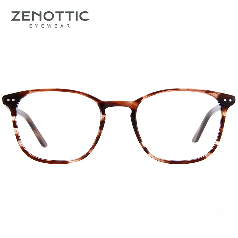 ZENOTTIC ретро очки с заклепками, оправа для очков по рецепту, унисекс, прозрачная оправа для очков для близорукости, Ретро стиль, оправа для оптических очков