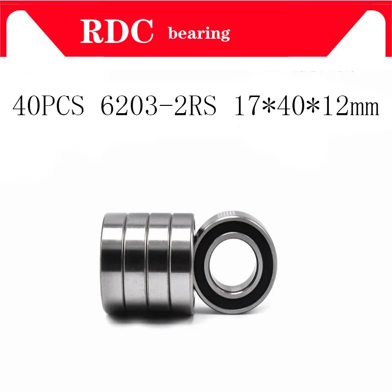 4PCSy ABEC-5 6203 2RS 6203RS 6203-2RS 6203 RS 17x40x12 mm double Rubber seal High qualit Deep Groove Ball Bearing