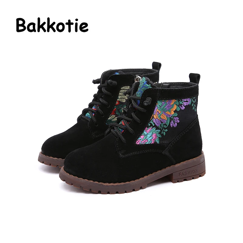 Bakkotie Новинка 2017 года зимние для маленьких девочек броги Стиль на молнии теплые