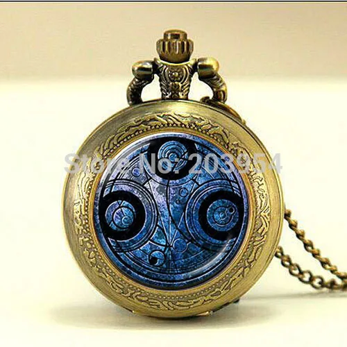 Новинка года, винтажное ожерелье с подвеской «Доктор Кто времени» Gallifreyan, карманные часы, кулон в стиле стимпанк, ювелирное изделие, подарок для мужчин, круглое ожерелье sHZ1