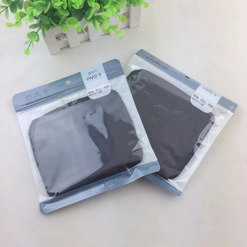 1 шт. черная маска для рта унисекс моющаяся хлопковая противопыльная дышащая