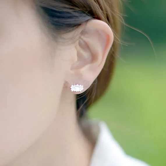 Модные серьги гвоздики BAM POW с онономотоуксусными надписями и звуком взрыва|fashion