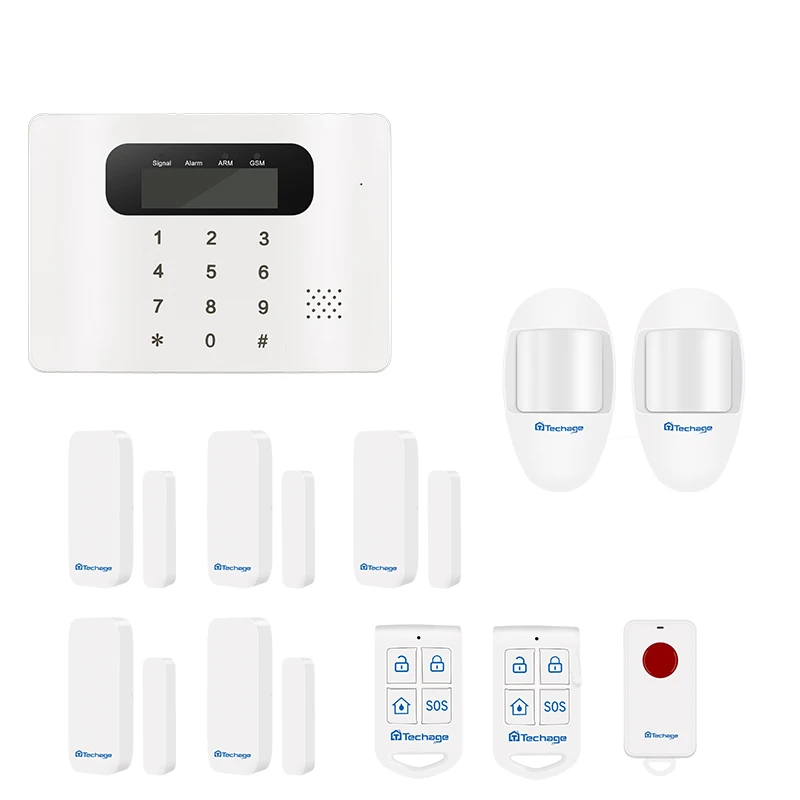 Techage сенсорная GSM сигнализация Android IOS APP PIR детектор движения проводная сирена