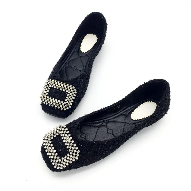 

SNURULAN 2018 Fashion Shoes Women Spring Autumn Ballet Flats Crystal Slip-On Woman Single Shoes Ladies Work Females FootwearE659