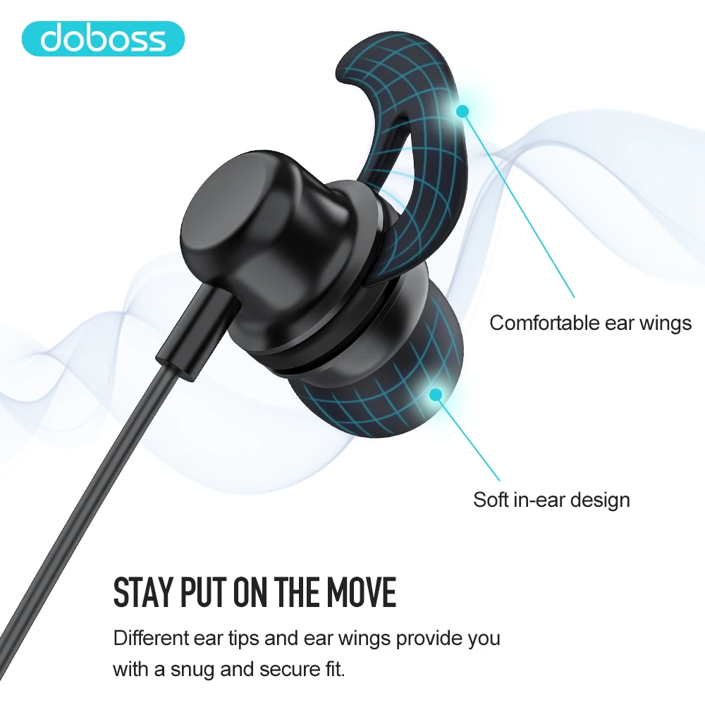 Doboss Bluetooth наушники Беспроводные Гарнитура Наушники с шейным ободом магнитом для